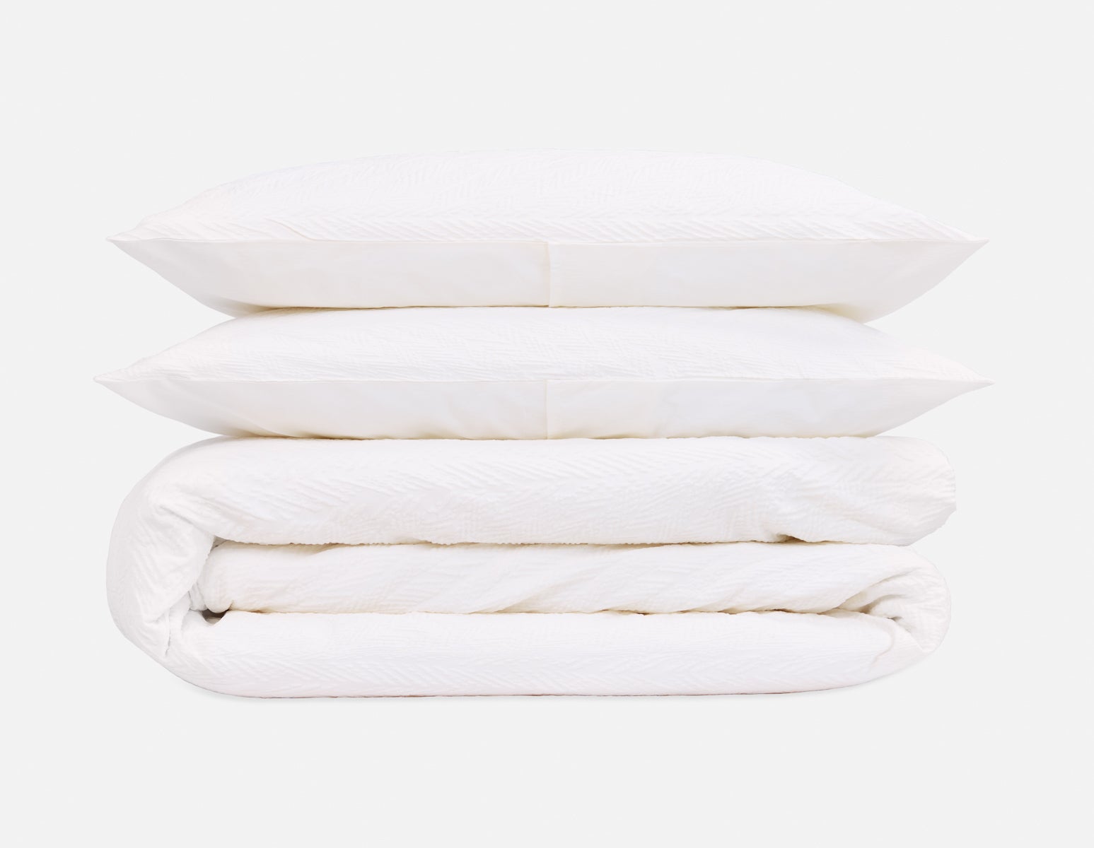 WEYMOUTH - 3-piece king duvet cover set - Cream