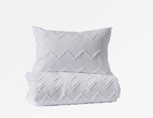 NALA - ensemble housse de couette 3 pièces, grand lit - Blanc