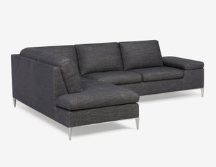 ANDREW - left-facing sectional sofa in performance fabric - Charcoal