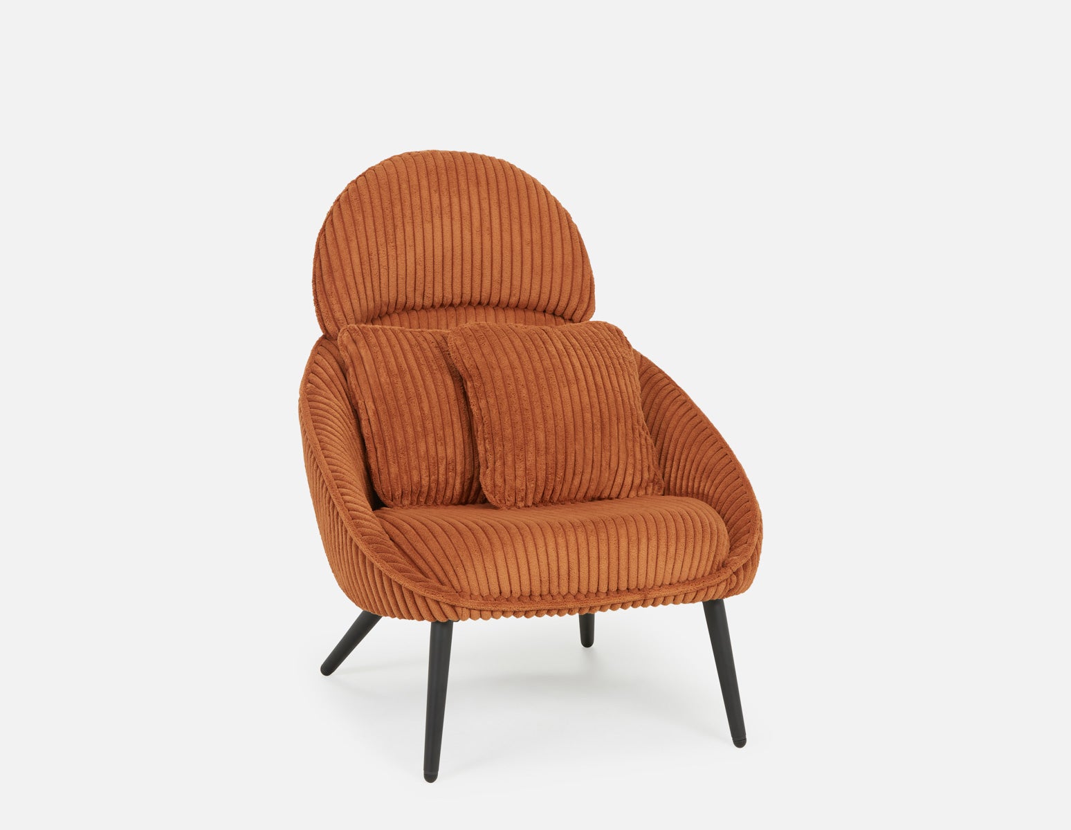 HERMAN - chaise d'appoint en velours côtelé - Rouille