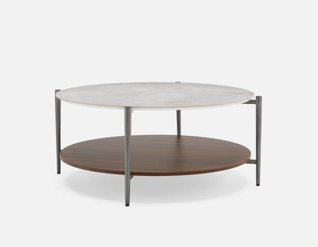 NAIROBI - table basse en céramique 94 cm - Blanc