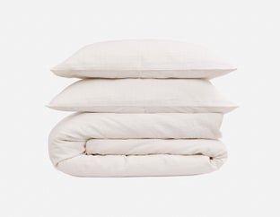 OXFORD - 3-piece queen duvet cover set - Cream