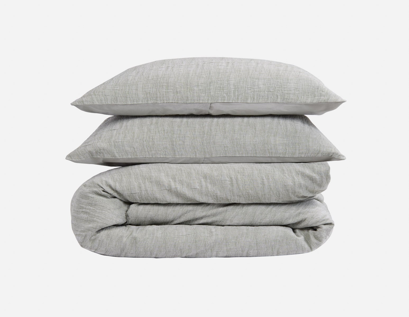 OXFORD - 3-piece queen duvet cover set - Light Green