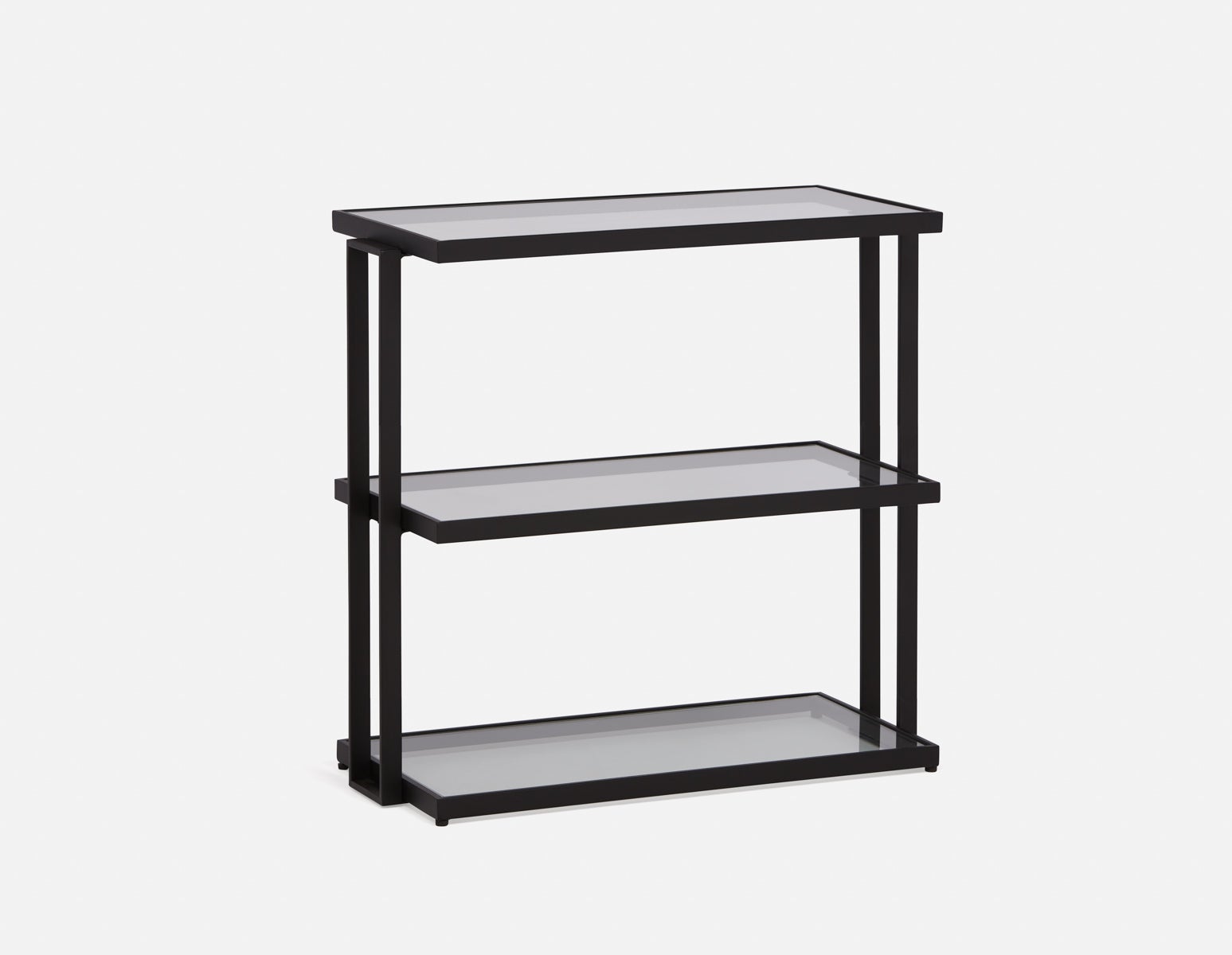 AGLAYA - 3-Tier tempered Glass Shelves 84cm - Black