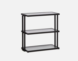 AGLAYA - Étagères en verre trempé à 3 niveaux 84cm - Noir