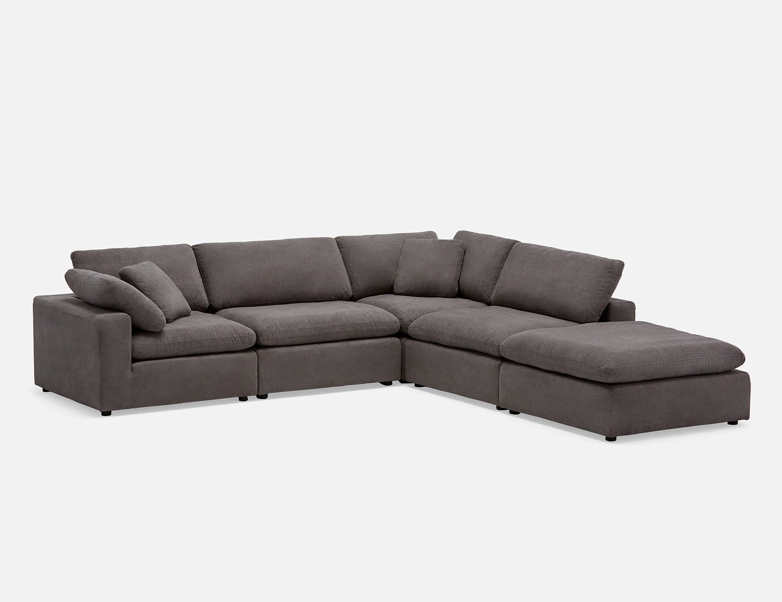 SOFT - contemporary 5-pc modular sectional sofa - Grey