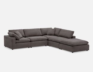 SOFT - contemporary 5-pc modular sectional sofa - Grey