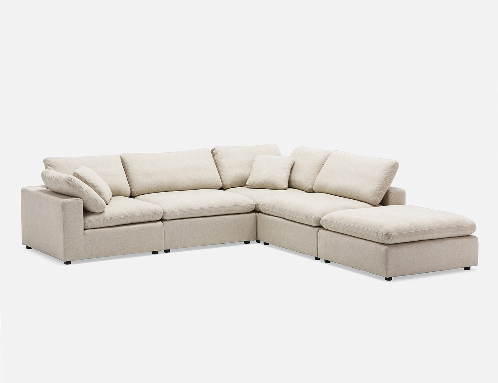 SOFT - contemporary 5-pc modular sectional sofa - Cream