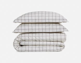 SHELBURN - 3-piece queen duvet cover set - Beige