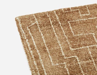 THEIA - tapis artisanal en laine 6'x9' - Brun
