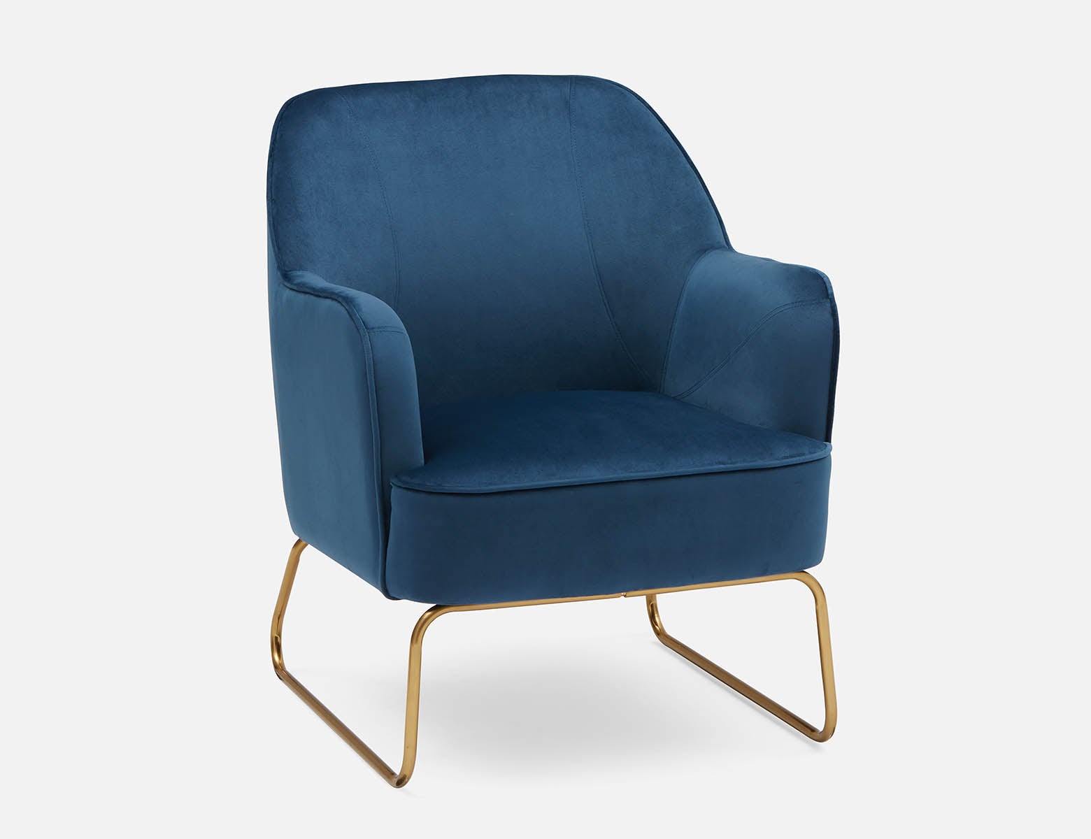 DARAH - fauteuil en velours - Bleu