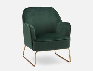 DARAH - fauteuil en velours - Vert