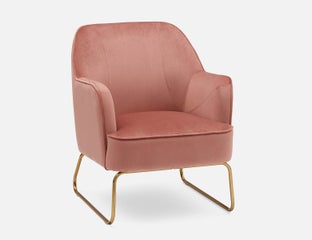 DARAH - fauteuil en velours - Rose