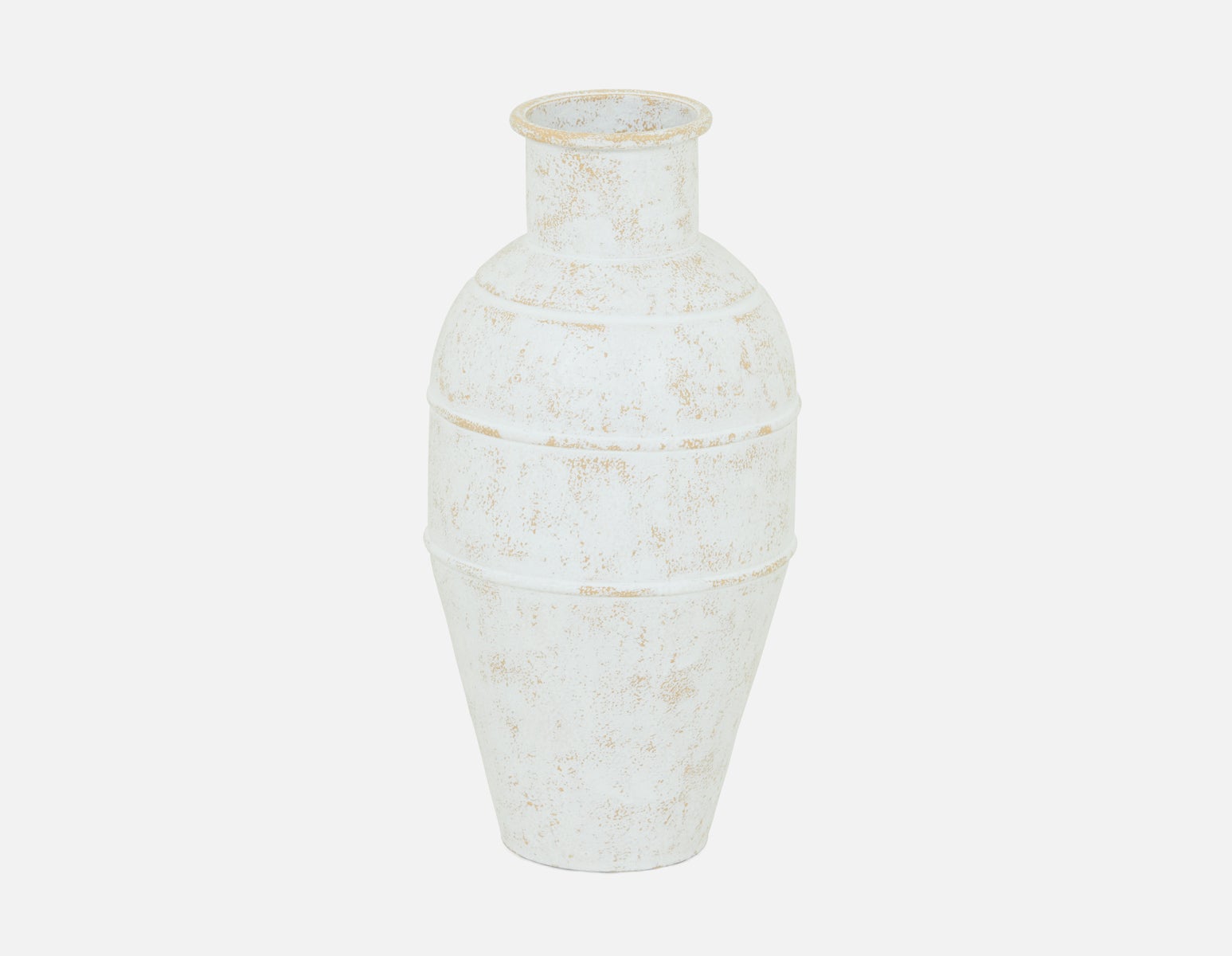 MENDEN - grand vase en métal 48cm - Blanc