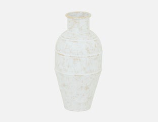 MENDEN - large metallic vase 48cm - White