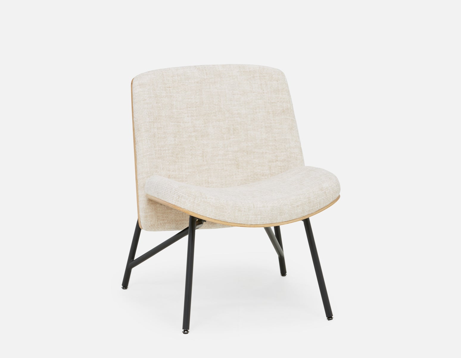 STEPHANE - contemporary accent bentwood chair - Cream