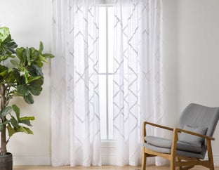 GEO - 2 panneaux de voilage - Blanc