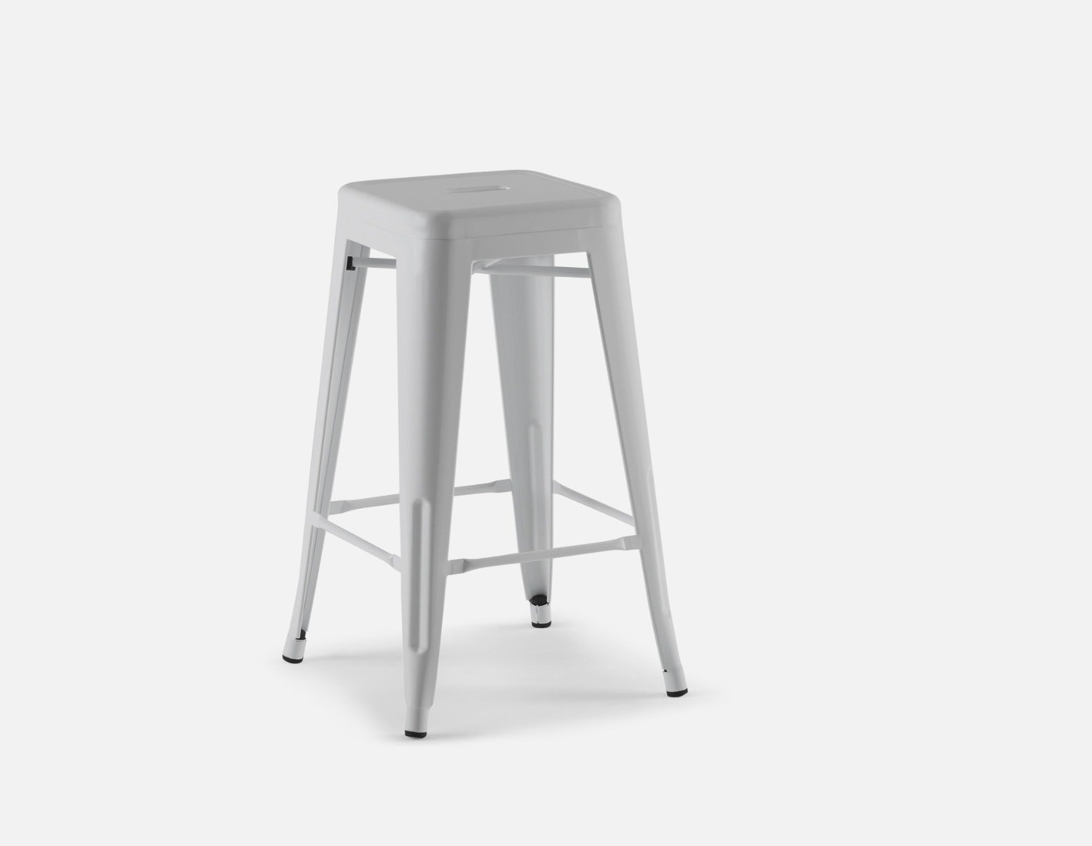 HUDSON - iron counter stool 67 cm - White