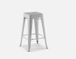 HUDSON - iron counter stool 67 cm - White