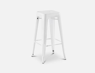 HUDSON - tabouret de bar en fer 76 cm - Blanc