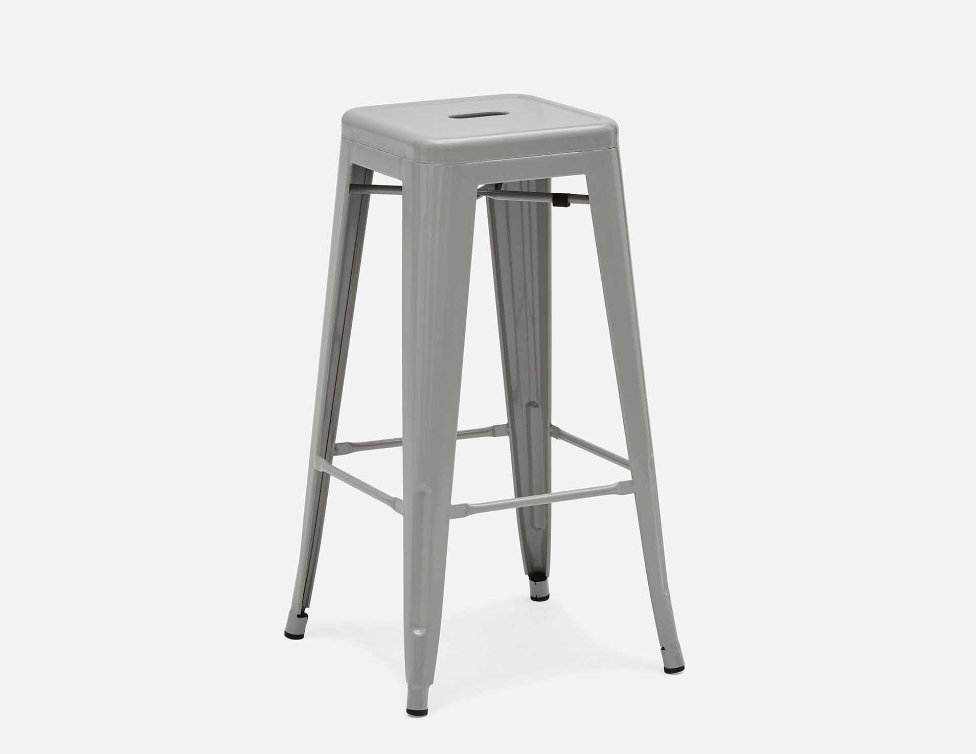 HUDSON - tabouret de bar en fer 76 cm - Gris