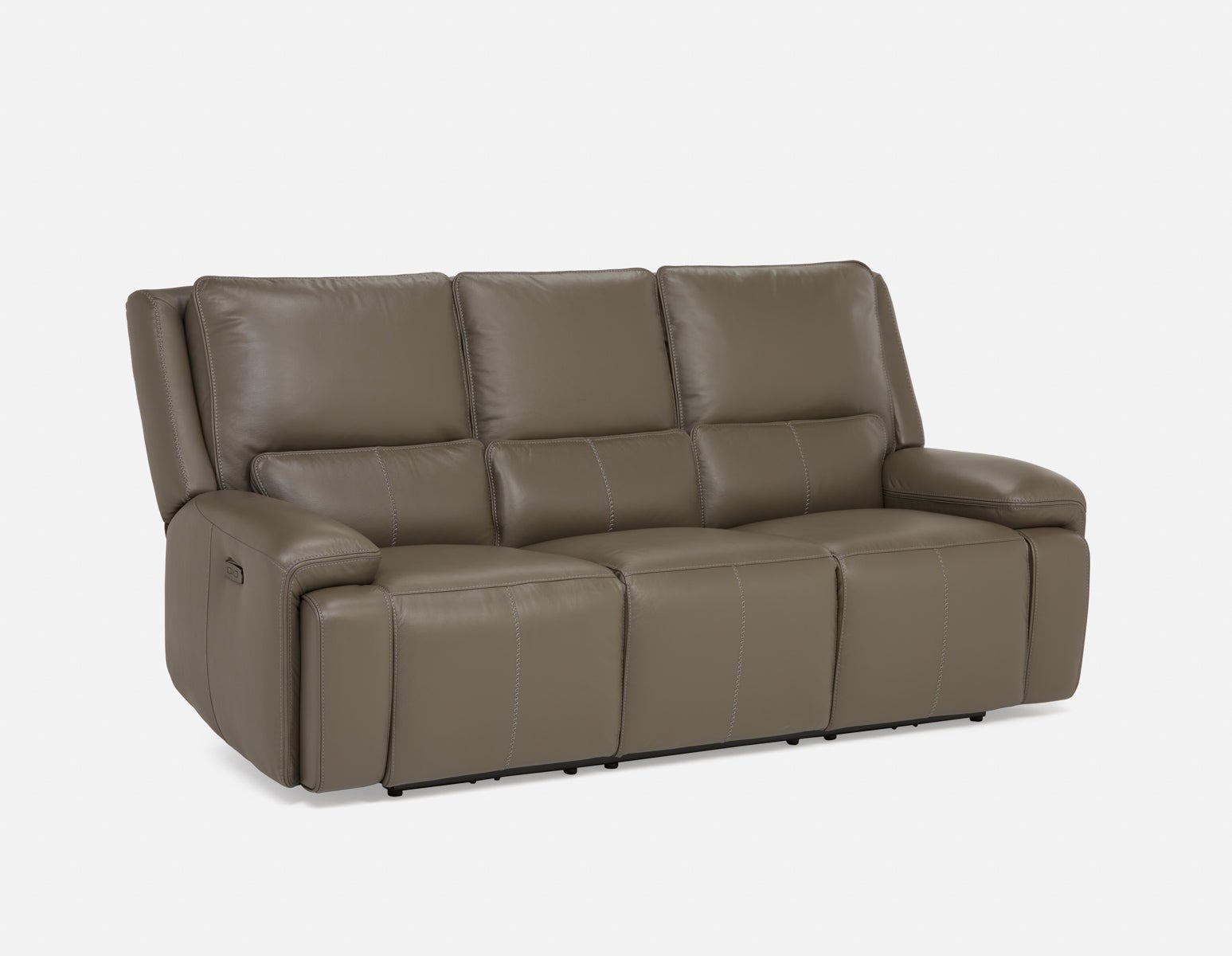 FAOUZI - leather contemporary power recliner sofa - Grey