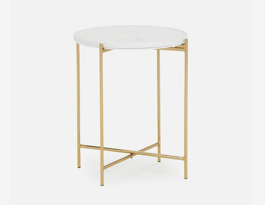 DENVER round marble end table 45cm undefined