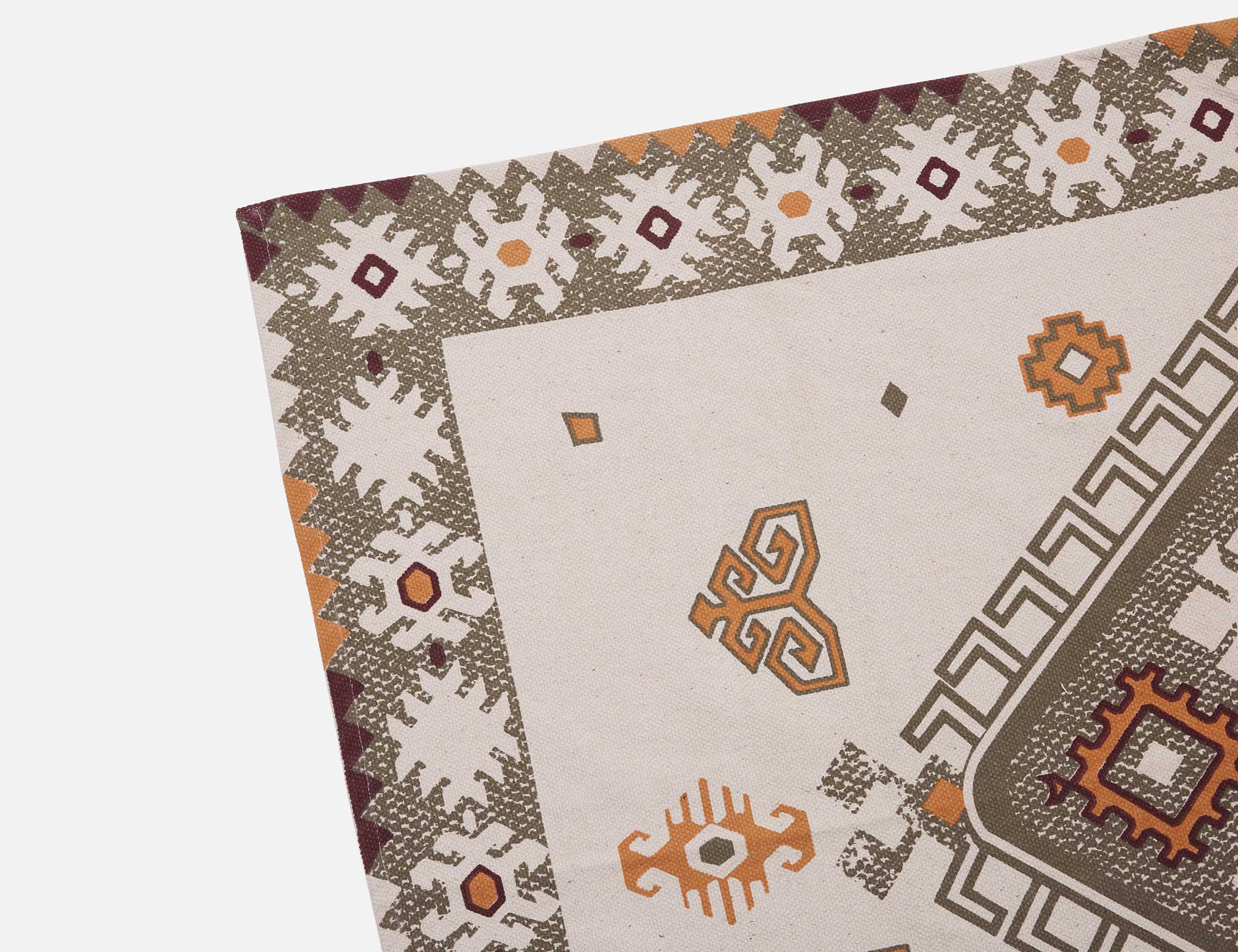 ZIBBA - woven cotton rug 122 cm x 183 cm - Multi