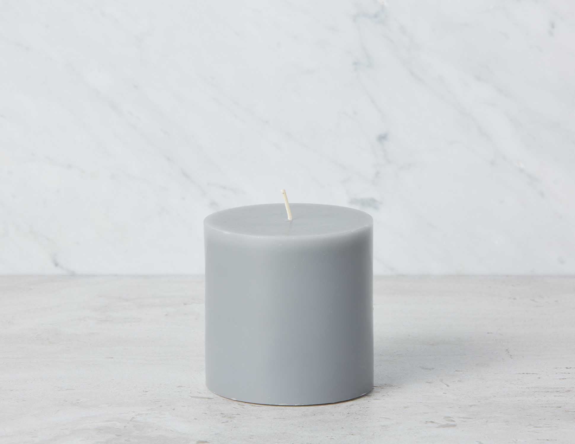 PHOBOS - pillar candle 10 cm - Grey