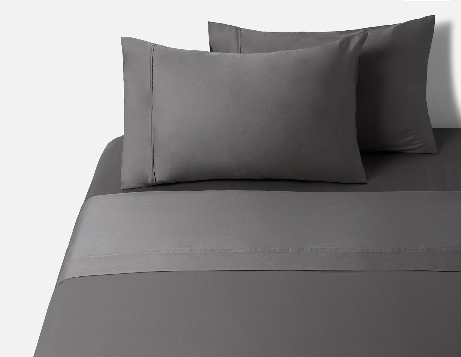 PERLA - ensemble draps 4 pièces, grand lit - Gris