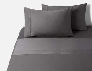 PERLA - 4-piece queen sheet set - Grey