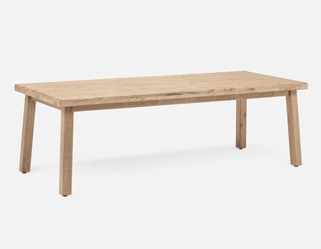 THESSALIA - distressed solid mango wood large dining table 240 cm - Natural