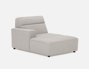 REVAN - modern left-side modular lounge chair with arm customize to fit your space - Grey