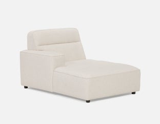 REVAN - modern left-side modular lounge chair with arm customize to fit your space - Cream