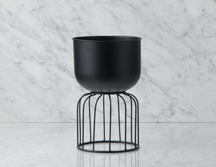 CAGI - metal planter with stand 35 cm - Black