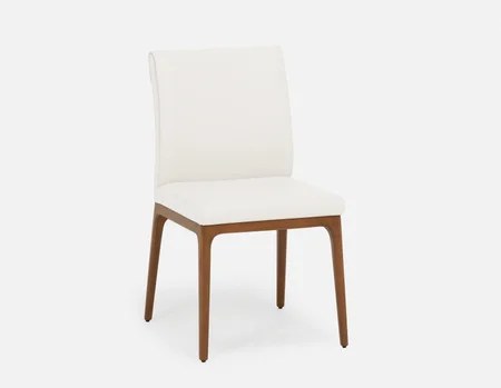 EVA - 100% leather modern dining chair - White