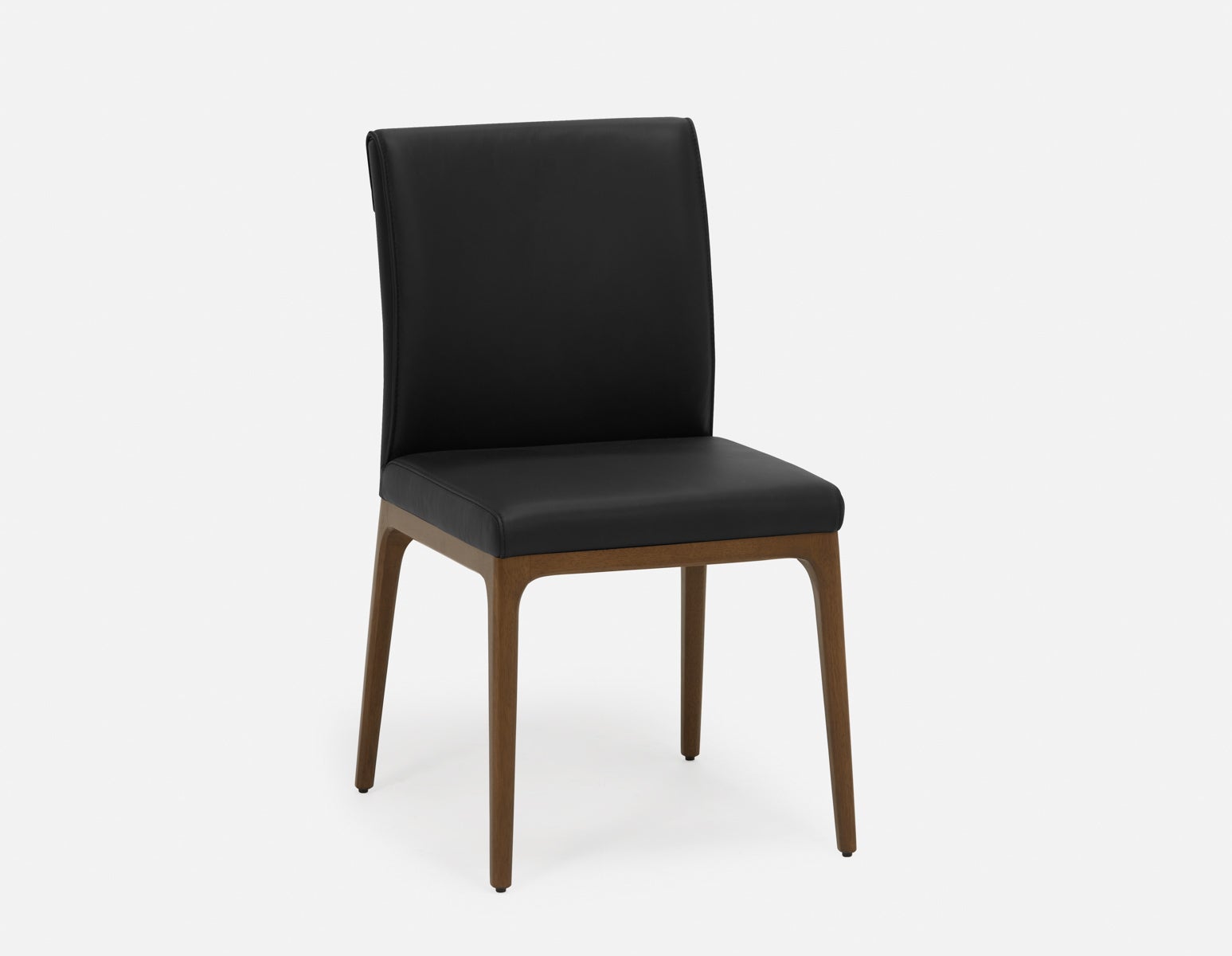 EVA - 100% leather modern dining chair - Black