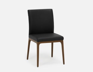 EVA - chaise de salle à manger moderne 100% cuir - Noir
