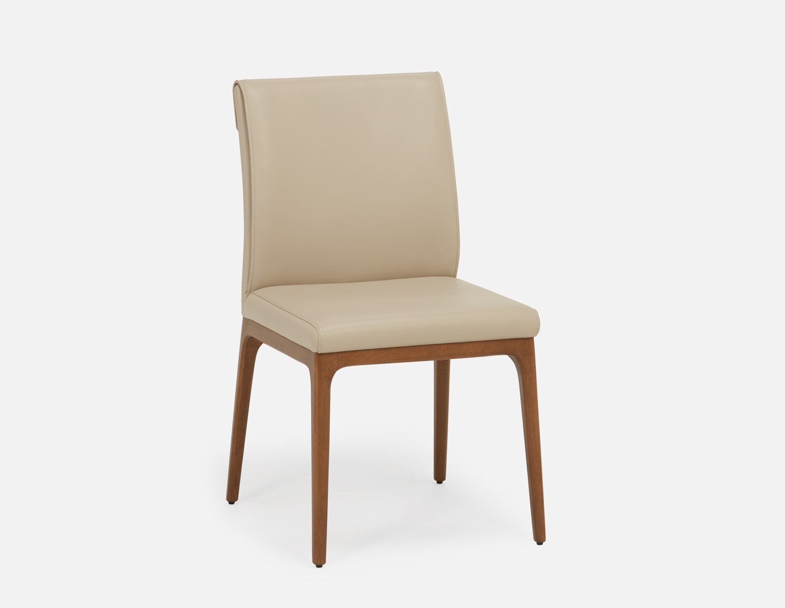 EVA - 100% leather modern dining chair - Greige