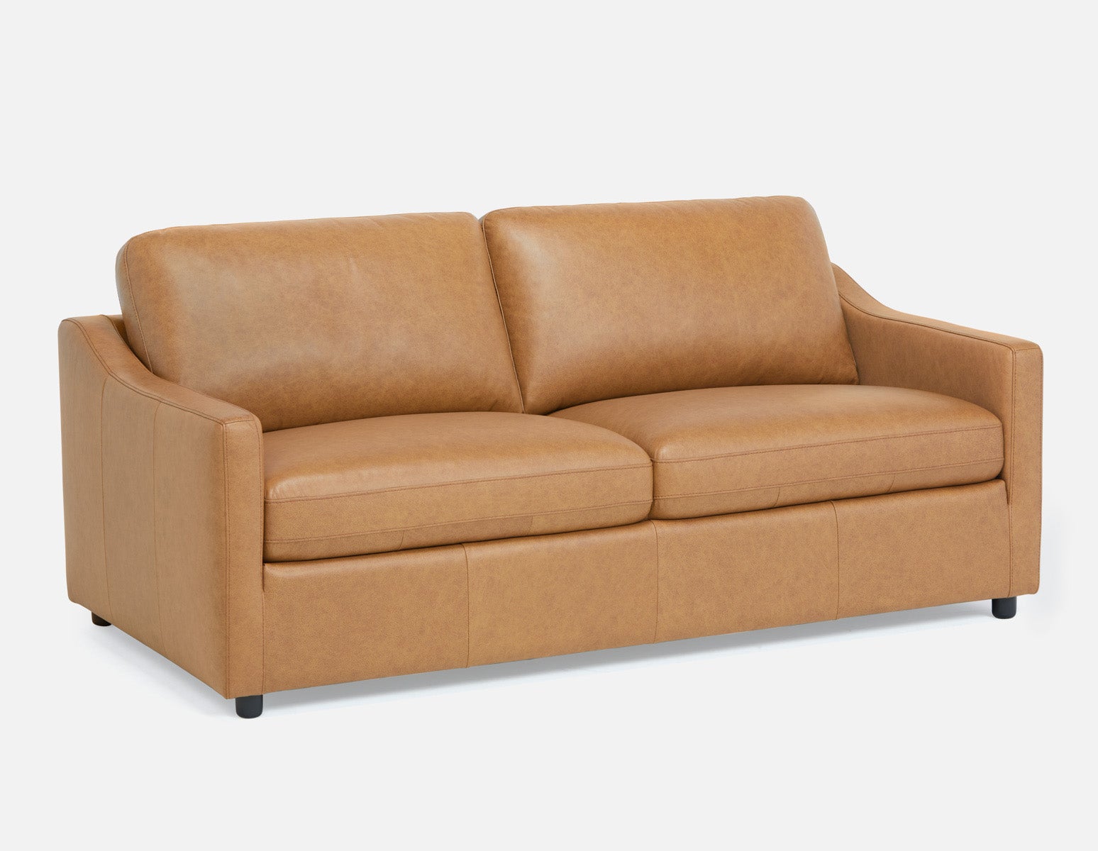 LIMA - modern 100% leather 3-seater sofa - Caramel