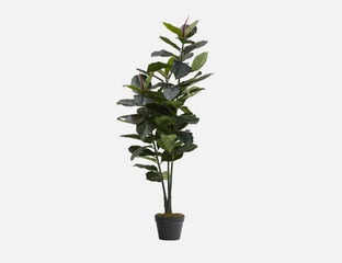 FICUS ELASTICA - artificial potted plant 130 cm - Green