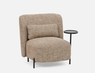 STIOLO - fauteuil d'appoint avec porte-boisson interchangeable - Brun