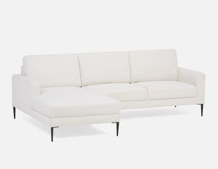 TERESA - contemporary left-facing sectional sofa - Cream