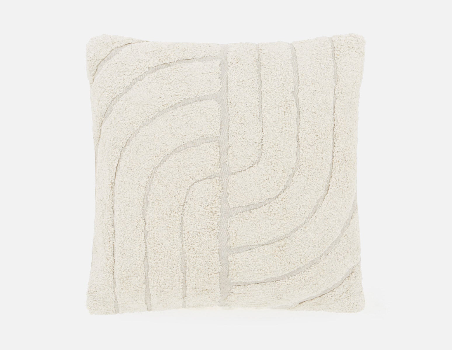 PURI - coussin touffeté en coton 24" x 24" - Naturel