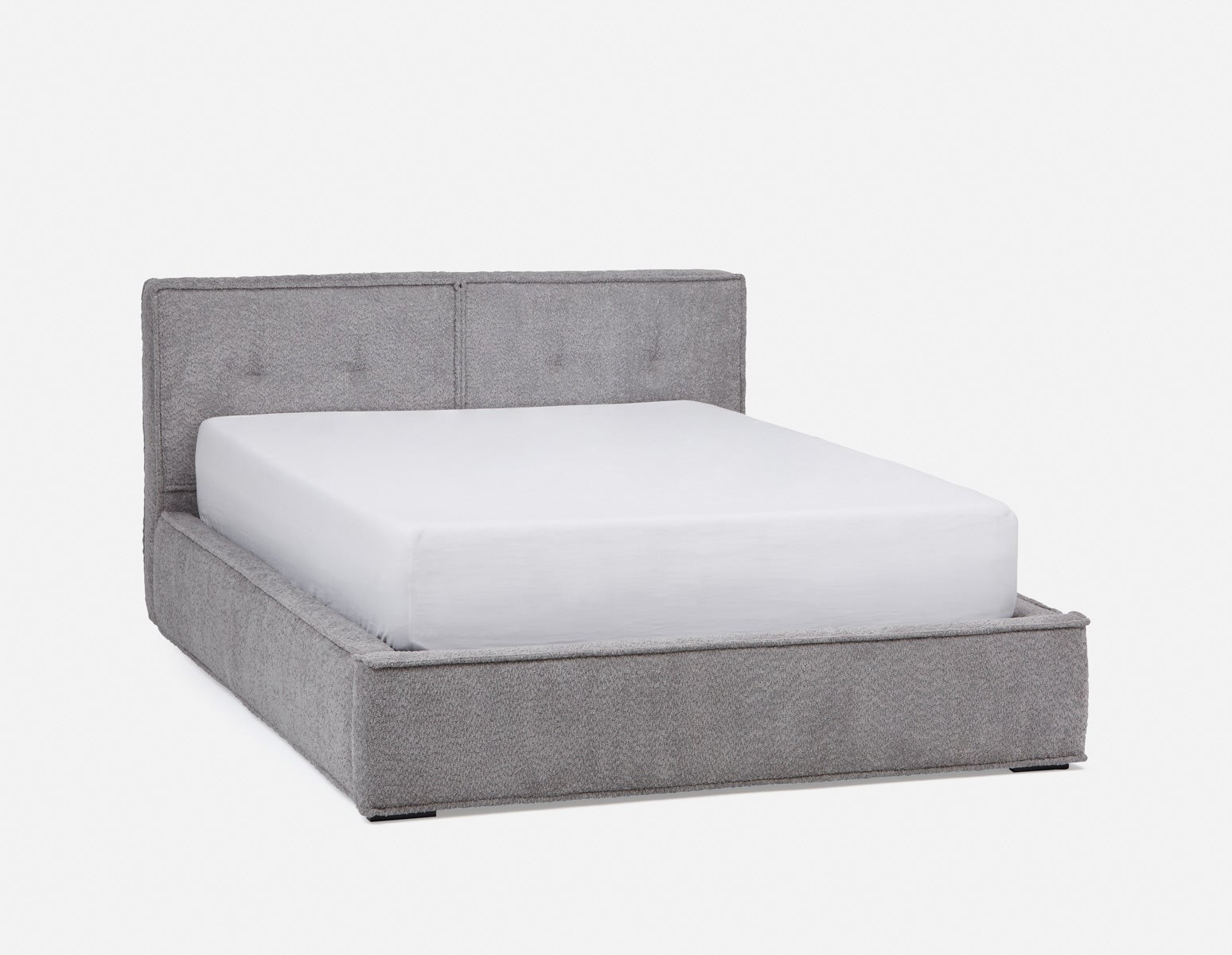 TONYA - grand lit avec rangement - Gris