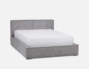 TONYA - grand lit avec rangement - Gris