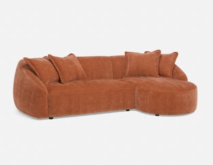 DOYER - modern right-facing sectional sofa - Rust