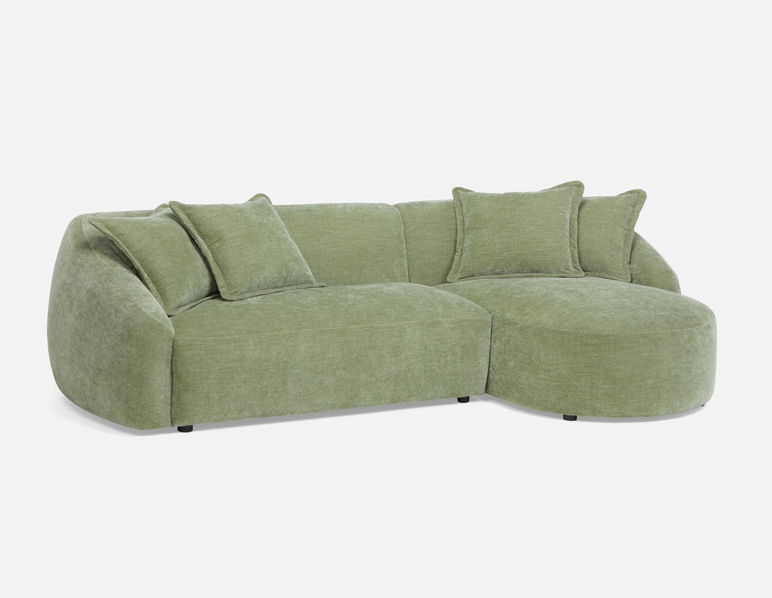 DOYER - modern right-facing sectional sofa - Green