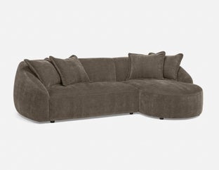 DOYER - modern right-facing sectional sofa - Brown