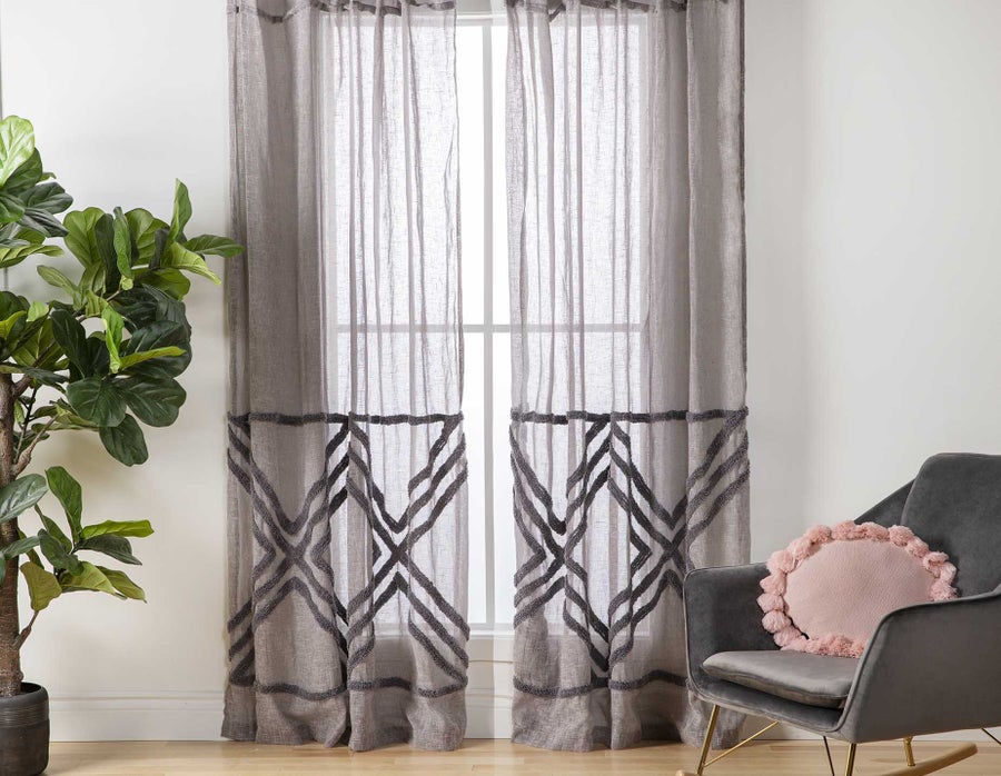 RAMONA set of 2 sheer curtain panels undefined